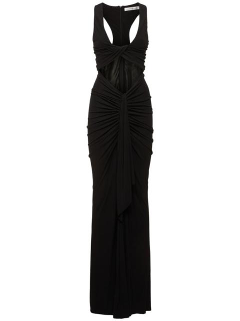 CHRISTOPHER ESBER Vivenda draped front cutout long dress