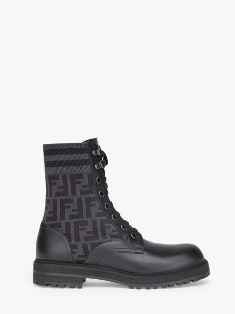 FENDI Black leather biker boots