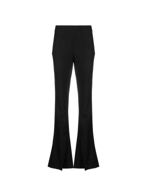 high-waisted wool split trousers