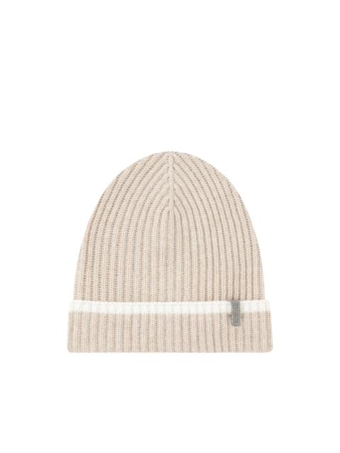 Brunello Cucinelli ribbed-knit Monili-embellished beanie