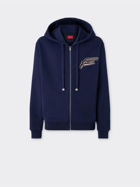 Ferrari Cotton sweatshirt with zip and Ferrari patch