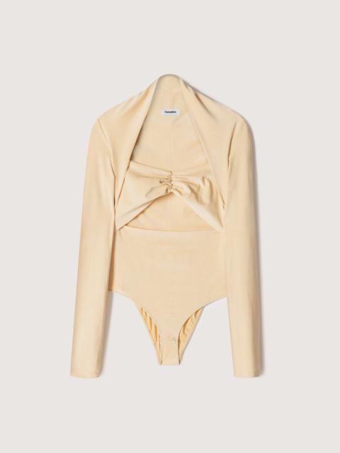 Nanushka Stretch-Velvet Bodysuit