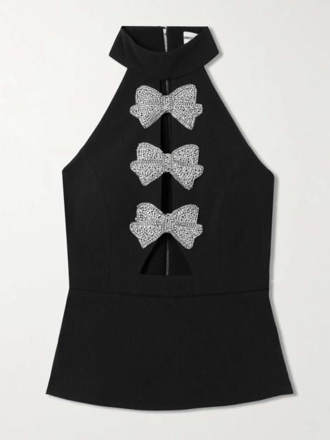 REBECCA VALLANCE Lita cutout embellished cady top Black