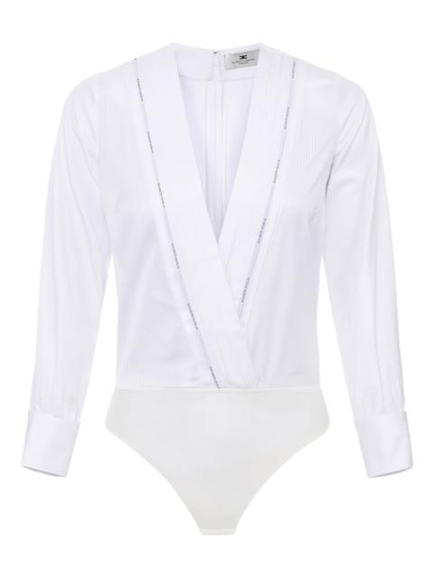 ELISABETTA FRANCHI pleated-detail long-sleeve bodysuit