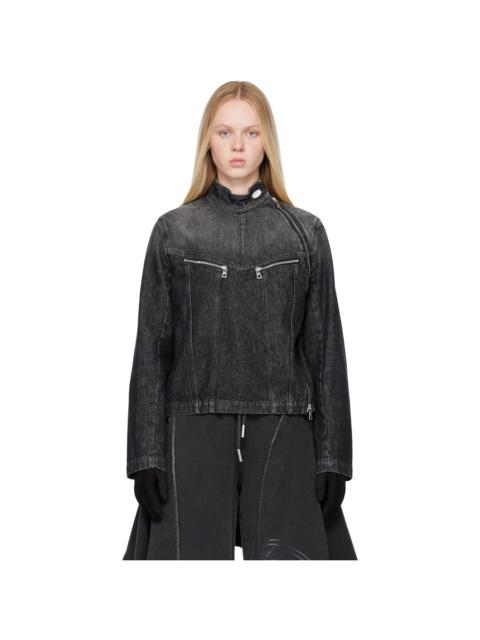 Jean Paul Gaultier Black Detachable Glove Denim Jacket