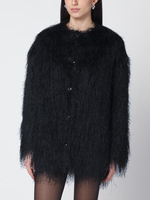Loulou de Saison Black Filipo coat with fringes