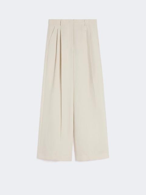 WEEKEND Max Mara Viscose and linen wide-leg trousers - BEIGE