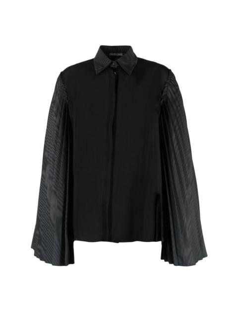 pleated bell-sleeve shirt