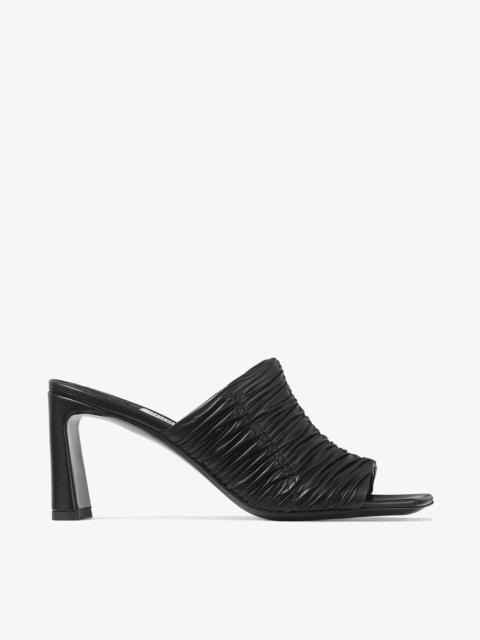 JIMMY CHOO Lua Mule 75 Black Leather Mules