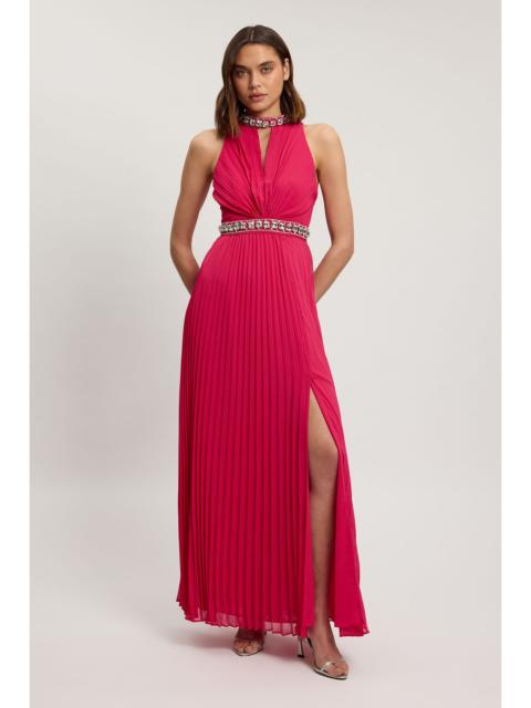 KAREN MILLEN Petite Crystal Embellished Woven Split Maxi Dress