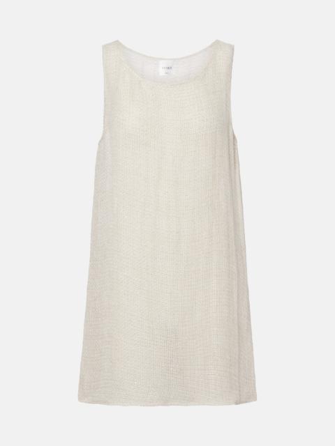 LESET Stella sequined linen-blend minidress