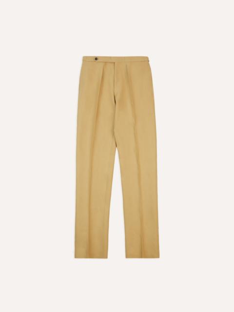 Drake's Sand Irish Linen Single Pleat Trouser