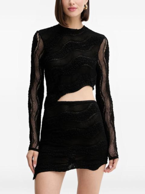 Charo Ruiz cut-out asymmetrical lace T-shirt