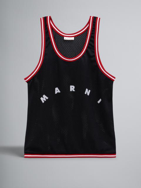 Marni BLACK BASKET TANK TOP SHOPPING BAG IN TECH FABRIC