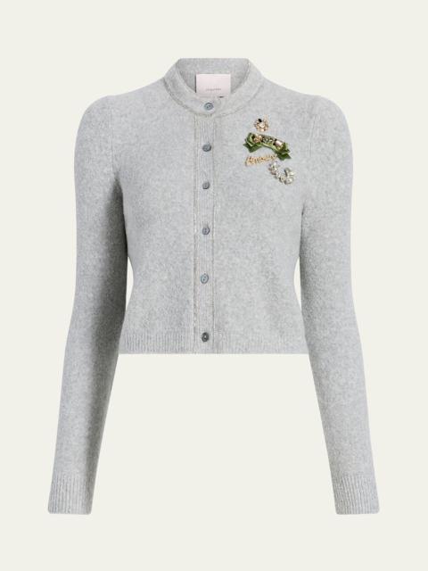 Cinq à Sept Allura Embroidered Cropped Cardigan