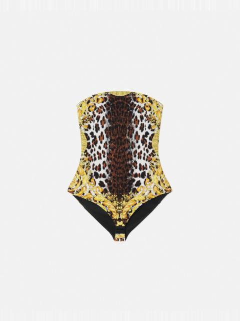 Wild Barocco Silk Cady Corset Bodysuit