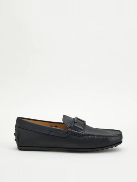 Tod's CITY GOMMINO TIMELESS DRIVING SHOES IN LEATHER - BLACK
