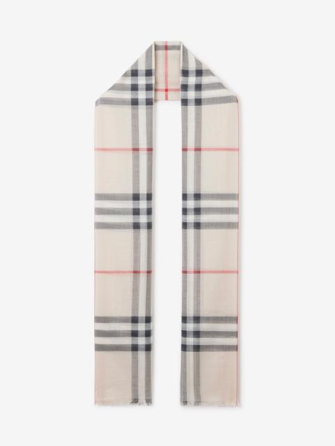 Burberry Check Lightweight Wool Silk Scarf