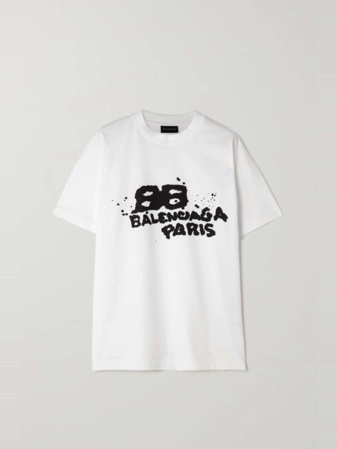 BALENCIAGA Printed cotton-jersey T-shirt