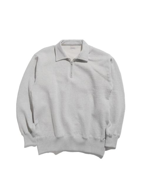 The Real McCoys The Real McCoy’s MC24115 10 Oz. Loopwheel 1/4 Zip Sweatshirt Snow Gray