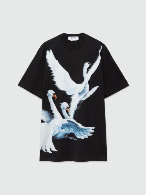 MSGM Jersey T-shirt dress with print