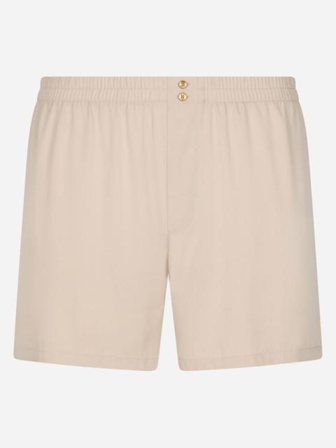 Dolce & Gabbana Stretch silk shorts with logo label