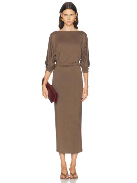 ÉTERNE Long Sleeve Soft Jersey Midi Dress