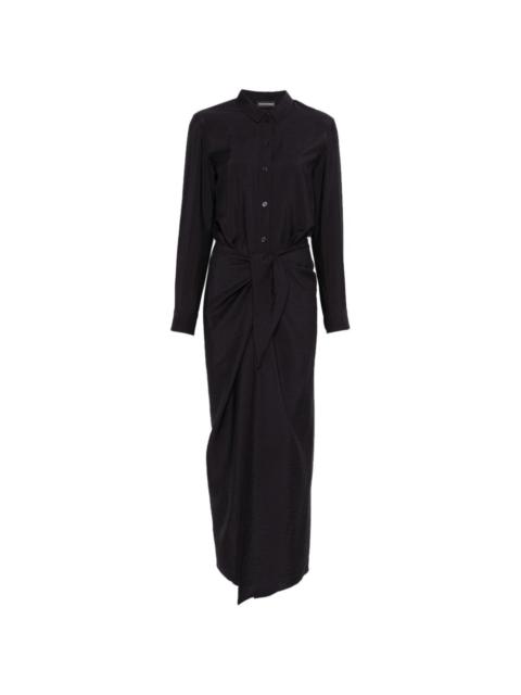EMPORIO ARMANI long-sleeve buttoned midi dress
