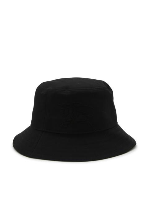 black cotton blend bucket hat