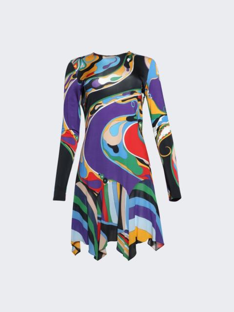 PUCCI Orchidee-print Mini Dress Multicolor