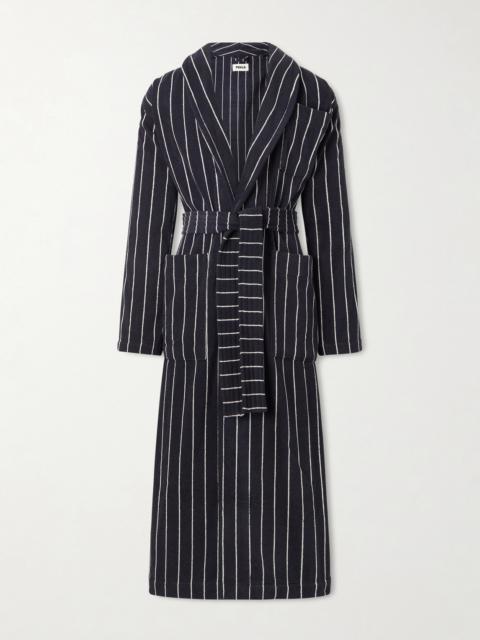 TEKLA Belted Striped Organic Cotton-Terry Robe