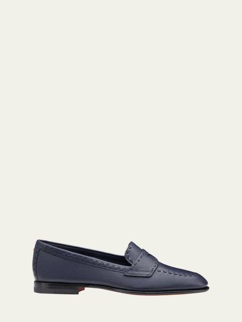 Santoni Marlene Leather Penny Loafers