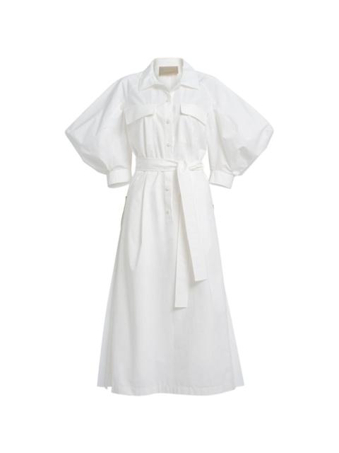 ELIE SAAB pleated puff-sleeve dress