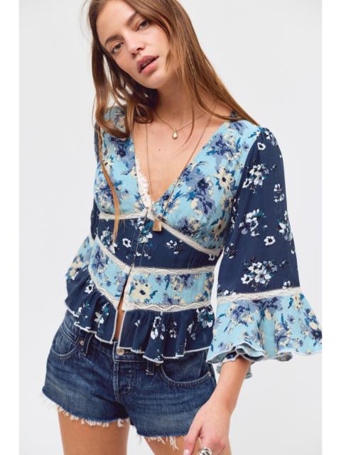 FREE PEOPLE Stella Mixed Print Top