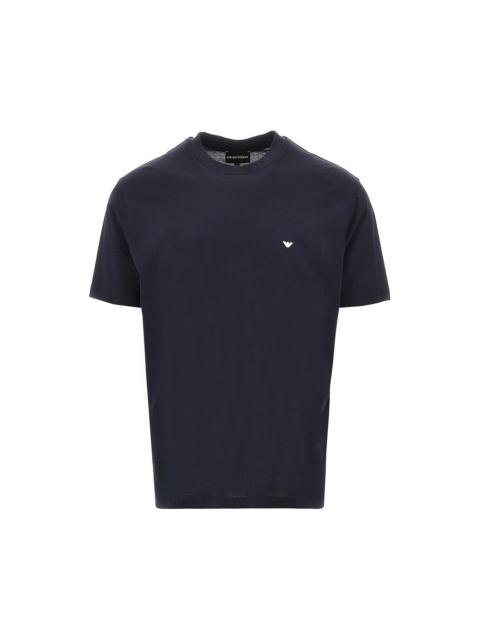 EMPORIO ARMANI LYOCELL AND COTTON BLEND T-SHIRT WITH LOGO