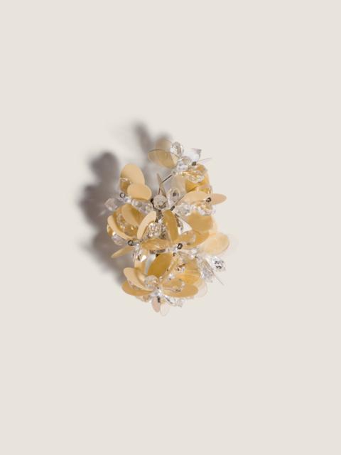 Miu Miu Single metal earring with pearl and crystals