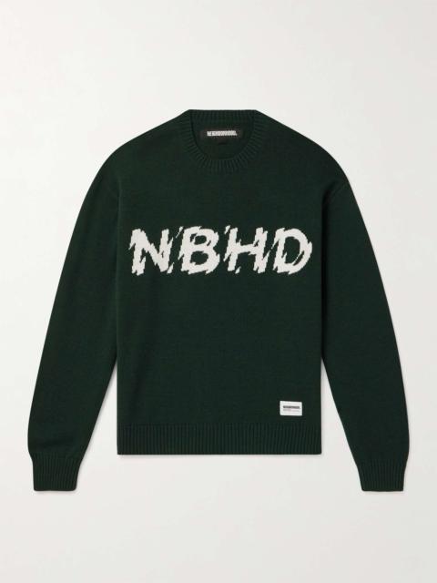 NEIGHBORHOOD Logo-Intarsia Wool Sweater