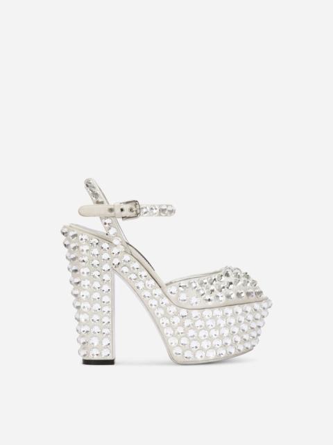 Dolce & Gabbana Satin platforms with fusible rhinestones