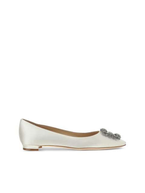 Manolo Blahnik Hangisi satin ballerina shoes