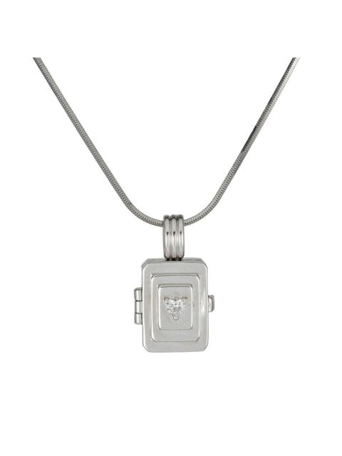 STONE AND STRAND Silver Beekman Heart Locket Necklace