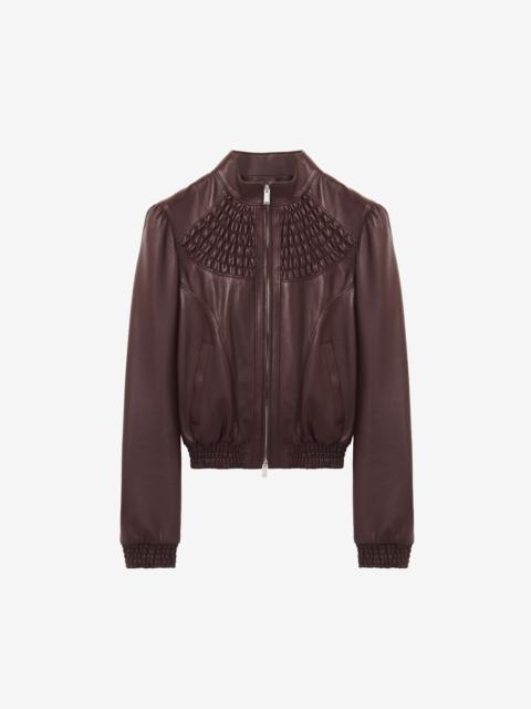 Alexander McQueen Smocking Leather Jacket