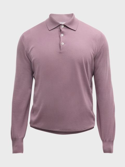 Men's Wool-Cashmere Dress Polo Shirt