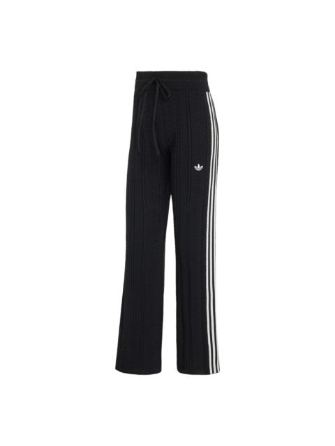 adidas (WMNS) adidas Wide-Leg Track Pant Asia SIzing 'Black Cloud White' KR9626