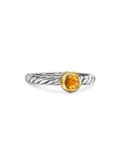 DAVID YURMAN Women's Petite Cable Ring in Sterling Silver - Citrine