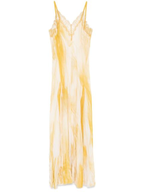 ELISABETTA FRANCHI lace-trim maxi dress