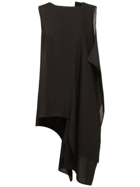 Yohji Yamamoto Sleeveless asymmetric draped cotton top