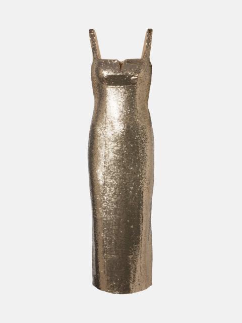 ROLAND MOURET Sequined midi dress