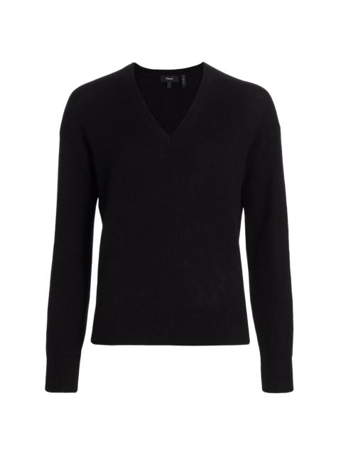 Theory Women's Easy V-Neck Cashmere Sweater - Black