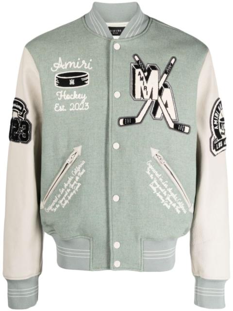 AMIRI logo-appliqué varsity jacket