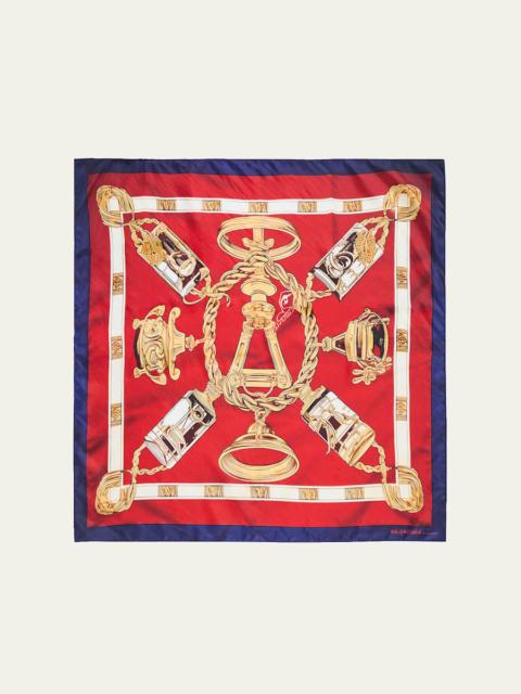 BALENCIAGA AI Square Silk Scarf